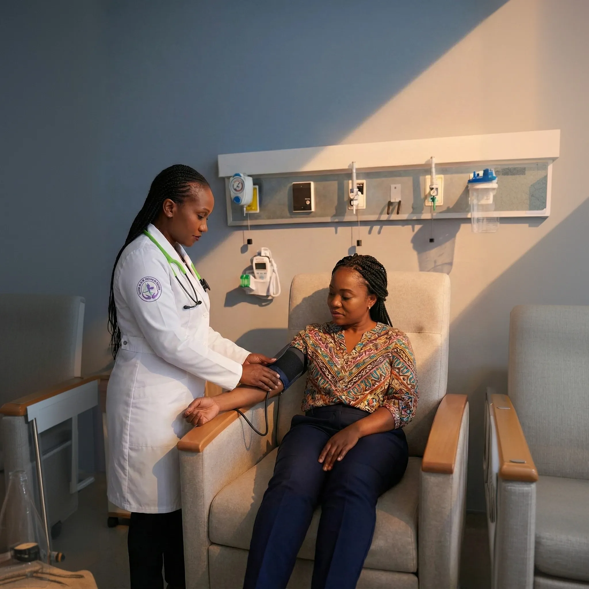 Patient monitoring blood pressure at home